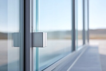 sleek glass window with thermal break, hidden frame, casement hinges with timeless appeal.