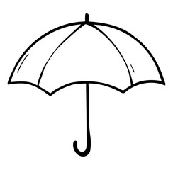 Hand-Drawn Minimalist Umbrella Doodle for Creative Design Projects