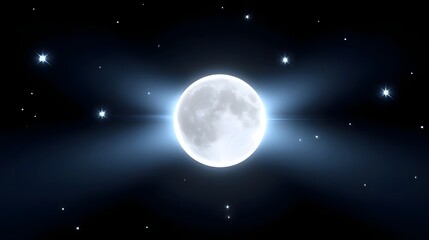 Fototapeta premium Serene full moon in a starry night sky