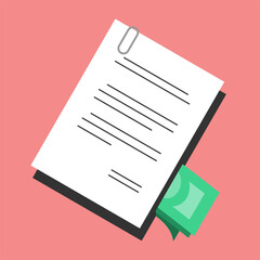 Corruption and bribery, Composition of documents and bribery money, flat design