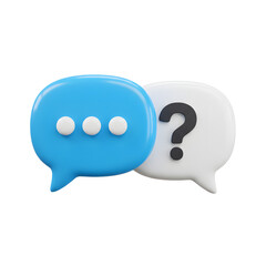 Chat Bubbles with Question and Dialogue Icons on Transparent Background