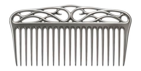 Metal hair comb with openwork design