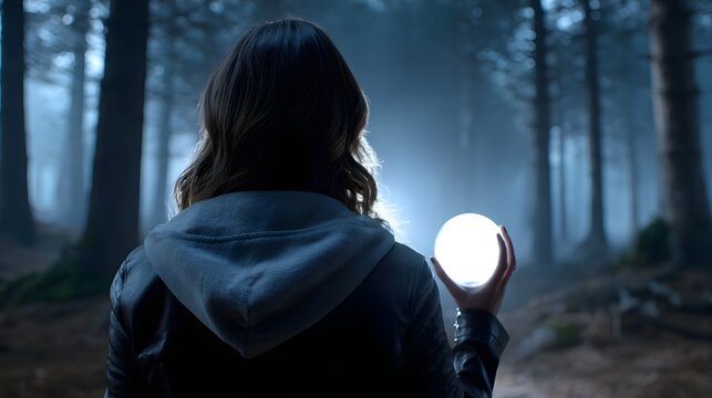 Exploring the mysterious forest with a guiding light