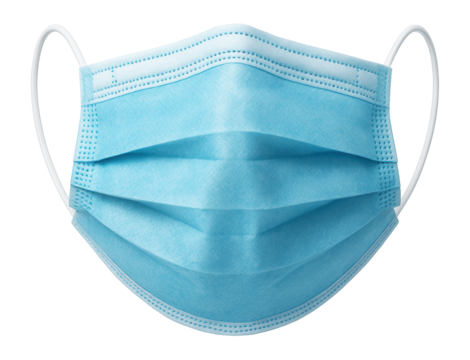 Disposable blue surgical mask with ear loops