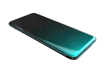 Smartphone rendered in teal