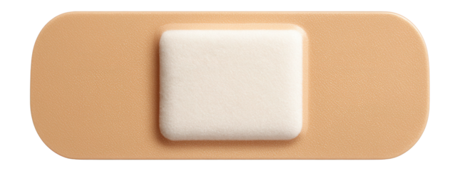 Rectangular adhesive bandage with non-stick pad