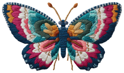 Detailed embroidered butterfly