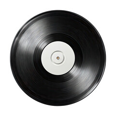 A black vinyl record