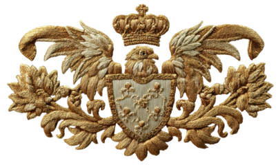 Embroidered heraldic crest