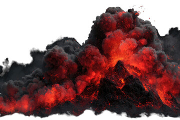 Volcanic eruption, fiery mountain