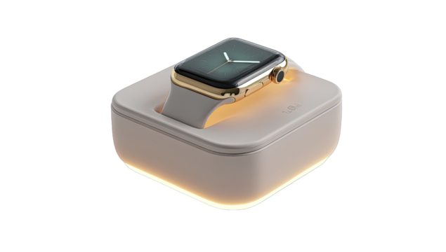 A light-beige watch stand