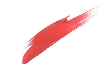 Red watercolor paint brush stroke isolated on transparent background. art and watercolor painting concept.