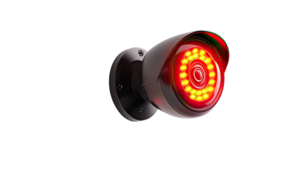 Surveillance camera with red LEDs