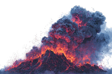 Volcanic eruption, fiery mountain, dramatic smoke (1)