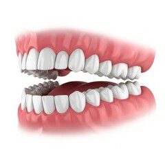 Obraz premium Realistic 3D rendering of human teeth in an open mouth showcasing dental structure and health
