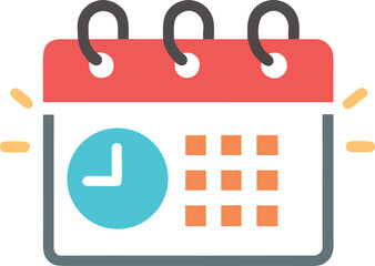 Vector calendar illustration highlighting daylight saving time start date with clock icon