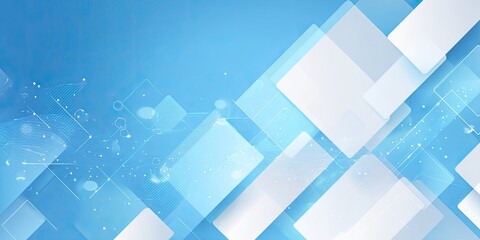 Abstract blue background with overlapping translucent white rhombuses and subtle network pattern