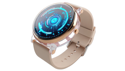 Rose gold smart watch. 3D render