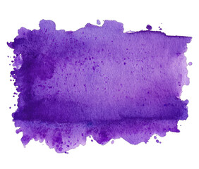 Irregular purple watercolor stain