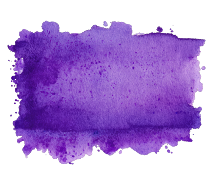 Irregular purple watercolor stain