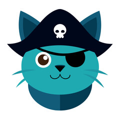 Cute Pirate Cat Face