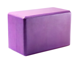 Purple yoga block isolated on transparent background