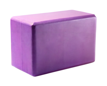 Purple yoga block isolated on transparent background