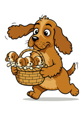 Funny Cartoon Dogs Collection | Vector-Style PNGs on White Background