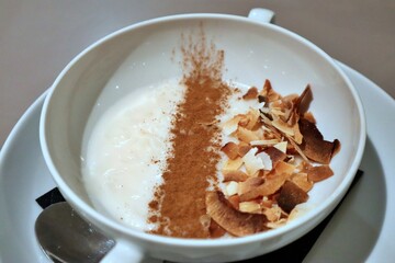 Arroz doce de coco e canela - Vegan