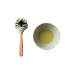 Culinary elegance with olive oil and basting brush for home cooking and healthy eating concepts