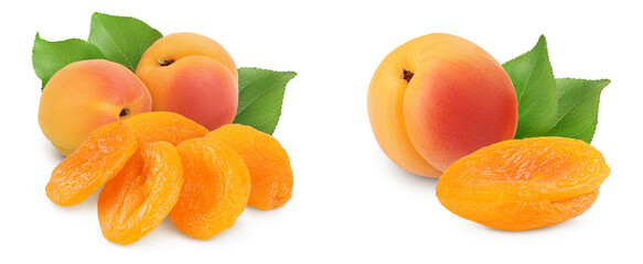 Dried apricots isolated on white background with full depth of field.