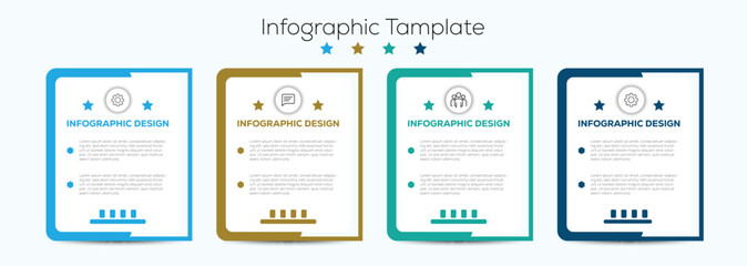 Infographic template design element. Business presentation with 3 step process. Vector Infographic label design template with icons and 5 options or steps.