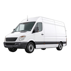 White delivery van.  Front view