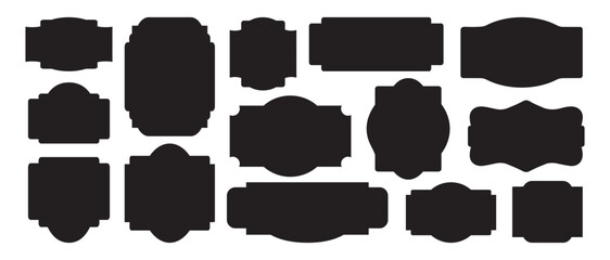 Obraz premium Set of Vintage tag frame. ornamental label vintage frames, form and shape. Vector emblem decorative card, ornate luxury design tag illustration