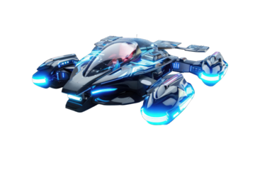 Futuristic hovercraft vehicle