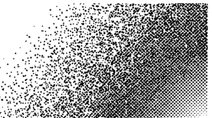 Halftone Black Dots Fading on White Background Texture
