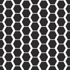 Geometric hexagonal pattern background in black and white