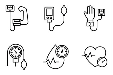 Blood pressure icon set, vector illustration on white background