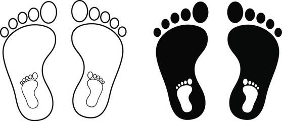 Parent and child footprints symbolizing family connection and growth