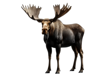Majestic Alaska moose isolated on transparent background- perfect for wildlife and nature designs