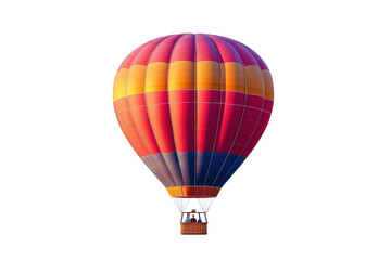Vibrant hot-air balloon isolated on transparent background PNG for creative design projects and travel-themed visual content