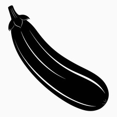 Simple black silhouette of a zucchini vegetable