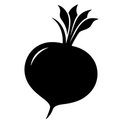Solid black silhouette of a turnip vegetable