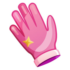 Glossy pink hand glove vector design with shine