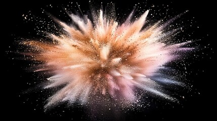 Beige powder explosion effect, dynamic art design scene