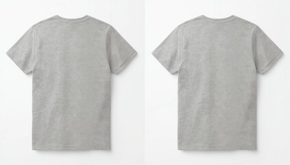 Blank plain T- shirt grey color with black stripe isolated on white background. bundle pack polo shirt front and back view. ready for your mock up design project