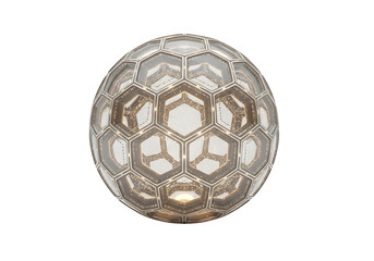 Geometric sphere with honeycomb pattern isolated on transparent background, a modern and futuristic design element for decorative and abstract concepts