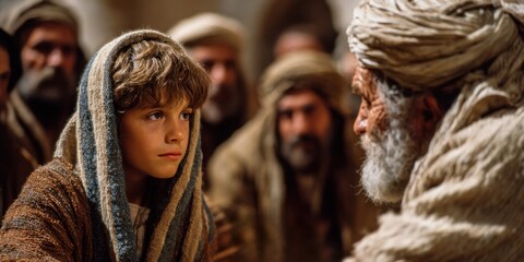 lanabiart Bible times 12 year old boy Jesus Christ sits in fr a3f8abd0 27e9 4402 9529 25142d2d4671 0 gigapixel standard v2 2x. Transparent background