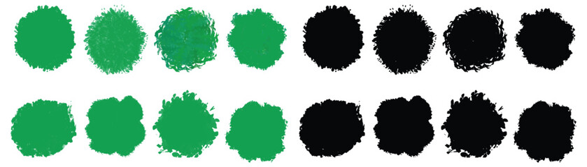 Tree top view silhouette set. Perfect treetop for architectural plans, landscape design, and urban planning projects. Botanical elements for environment and garden. Green and black tree top vector

