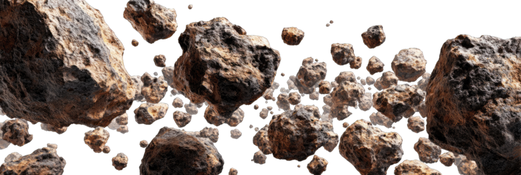 Asteroid fragments in space